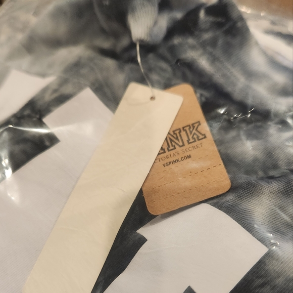 VICTORIA'S SECRET PINK- Grey Oasis Tie Dye Varsity Short Sleeve - Medium- Unisex - Picture 9 of 9